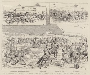 De Prins van Wales in Egypte, bij de Piramides, en bij de Gymkhana Meeting door Alfred Chantrey Corbould